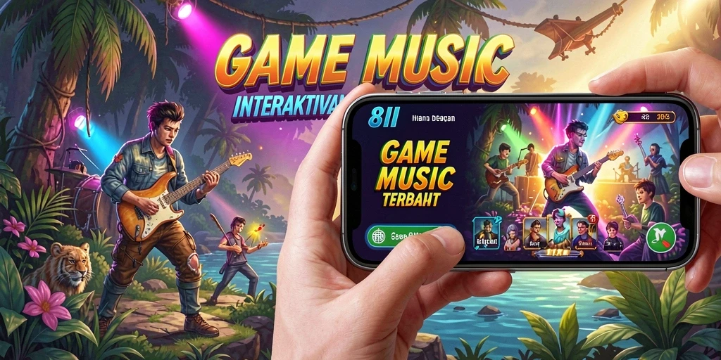 Tangkapan layar 8II menunjukkan gameplay musik yang seru dan interaktif.