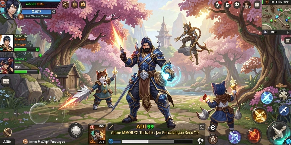 Tampilan gameplay ADI99 yang mendebarkan dalam dunia MMORPG.