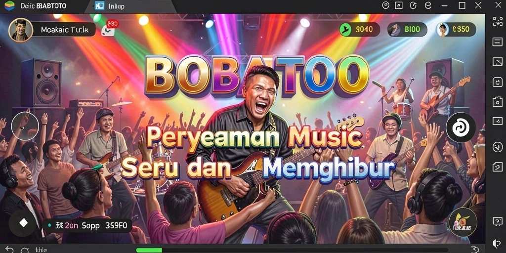 Tampilan gameplay seru BOBATOTO dengan interaksi musik.