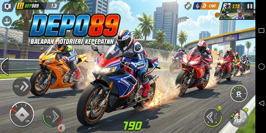 Tampilan aksi balapan motor yang mendebarkan di DEPO89.
