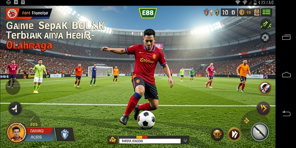Tampilan gameplay E88 yang menampilkan aksi sepak bola yang mendebarkan.