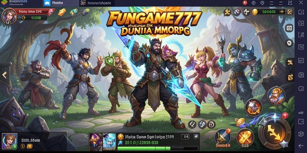 Tampilan gameplay seru dalam dunia FUNGAME777 yang menawan.