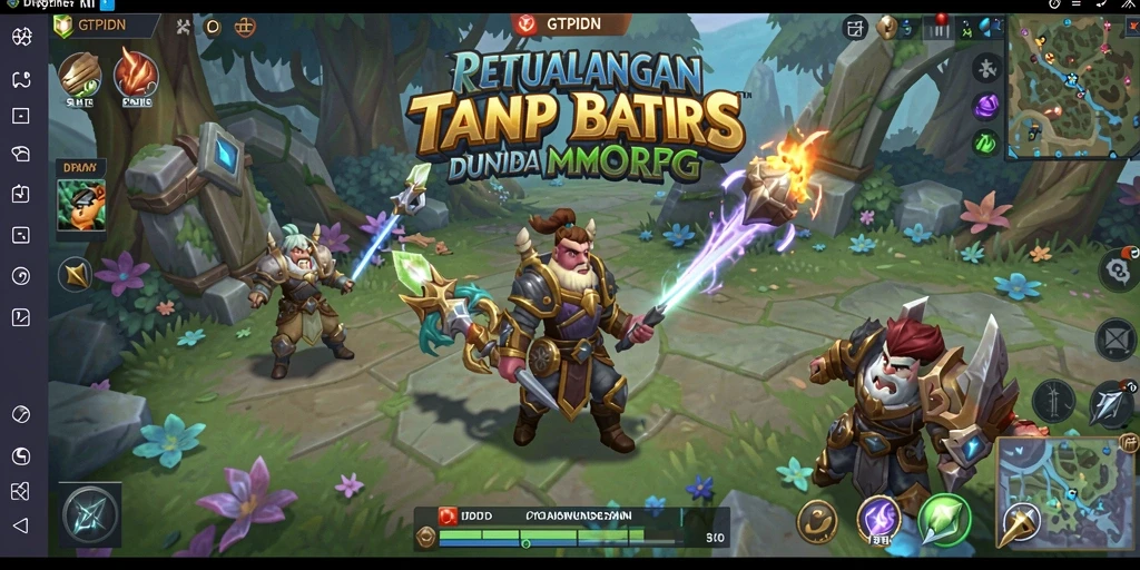 Screenshot GTPIDN menampilkan pertempuran epik dalam dunia MMORPG.