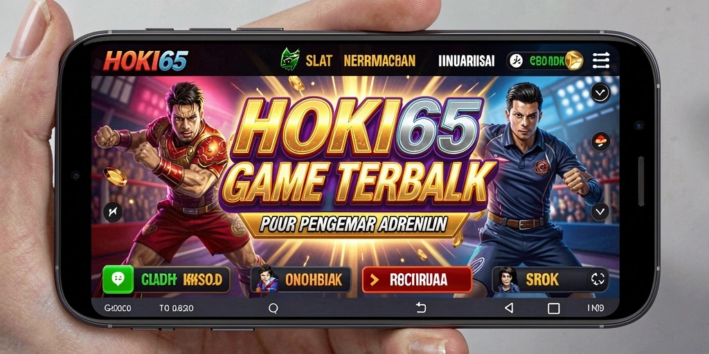 Tampilan gameplay menawan HOKI65 dengan gulungan yang berputar.