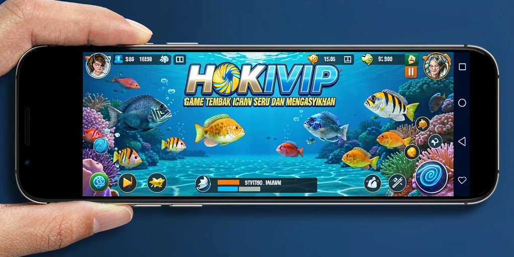 Screenshot HOKIVIP menampilkan aksi menembak ikan yang seru.