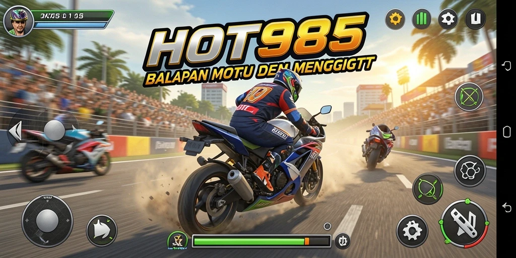 Gameplay balapan motor yang mendebarkan dan penuh adrenalin.