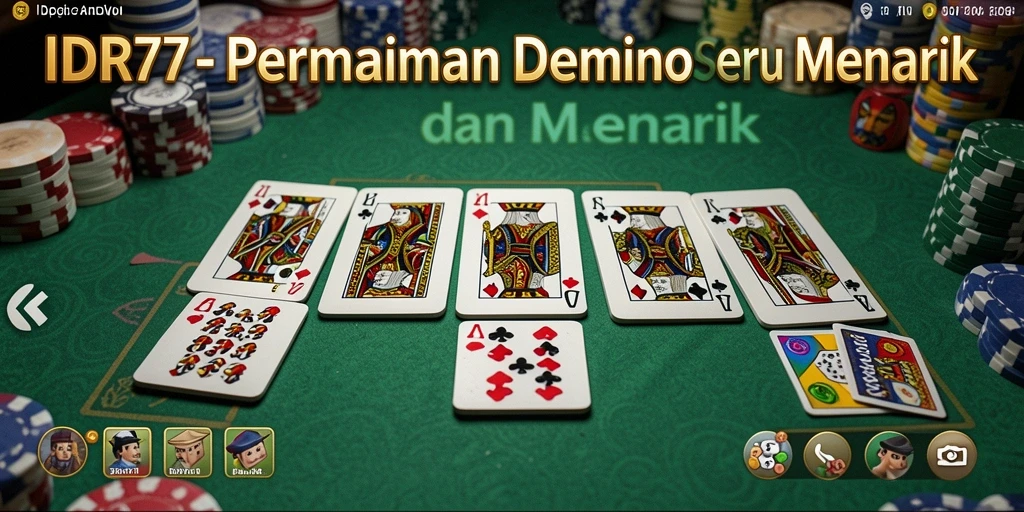 Screenshot utama IDR77 menunjukkan pemain menikmati permainan Domino.