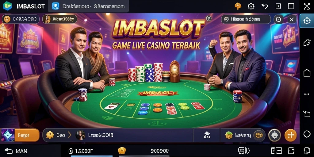 Screenshot gameplay IMBASLOT menampilkan suasana kasino nyata yang mendebarkan.