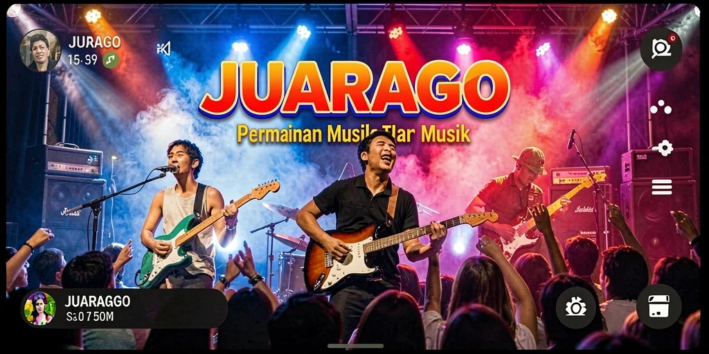 Screenshot gameplay JUARAGO yang menampilkan kedinamisan permainan musik.