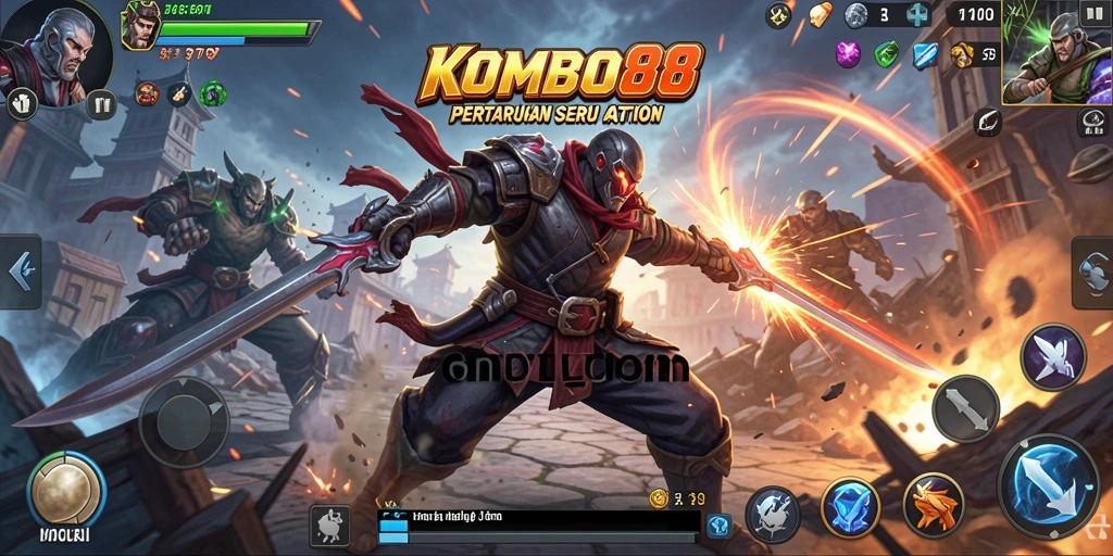 Gameplay KOMBO88 yang menegangkan dan seru saat bertarung.