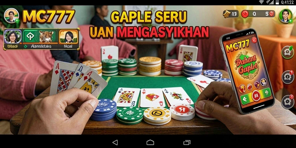 Screenshot gameplay MC777 menampilkan suasana Gaple yang seru dan interaktif.