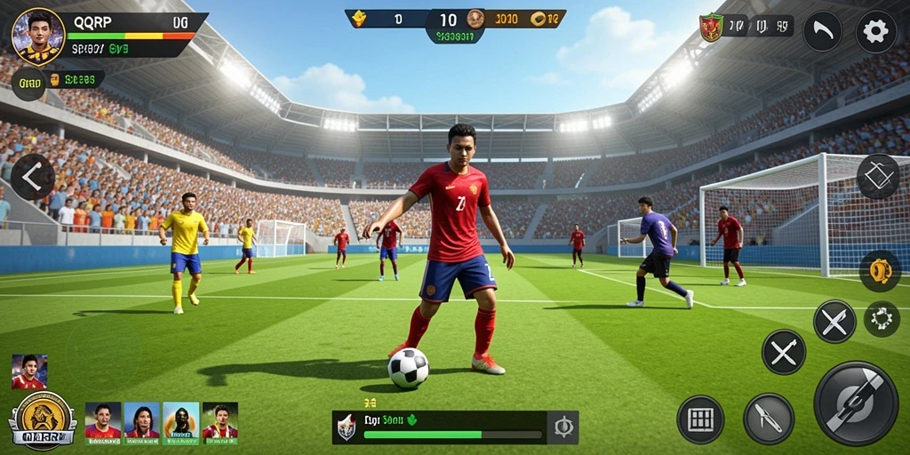 Tampilan gameplay menegangkan dengan aksi olahraga yang mengasyikkan.