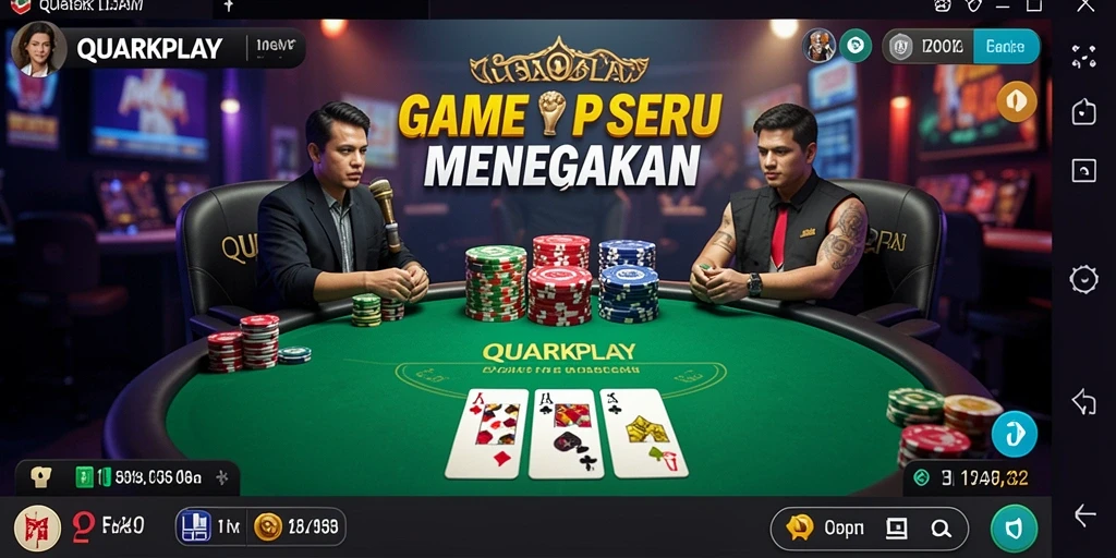 Screenshot menunjukkan gameplay Poker yang seru dan interaktif.