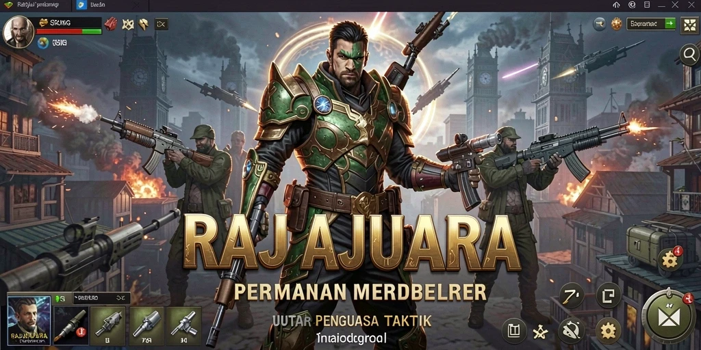 Tampilan gameplay yang mendebarkan dalam RAJAJUARA dengan taktik yang mendalam.