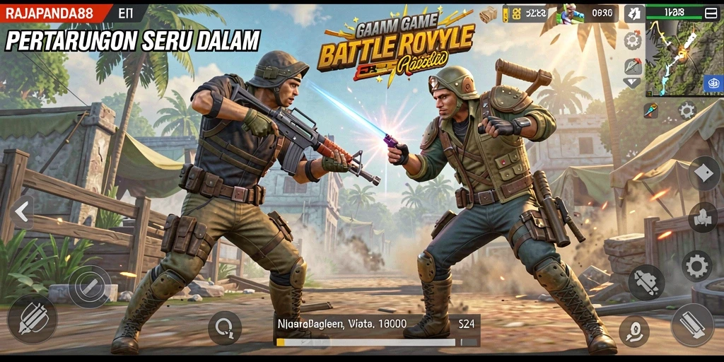 Tangkapan layar dari gameplay menegangkan dalam RAJAPANDA88.