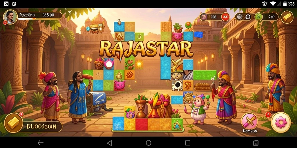 Tampilan gameplay menantang dari RAJASTAR yang penuh teka-teki.