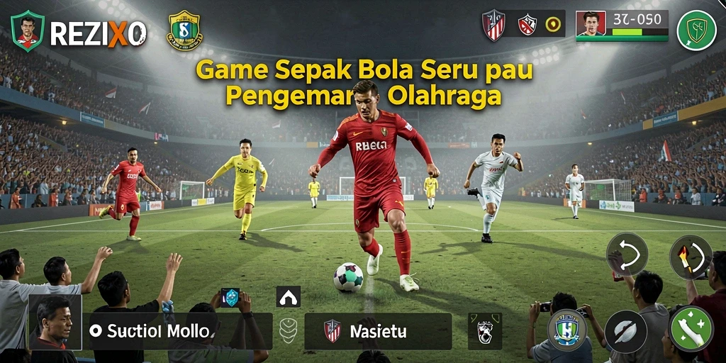 Tampilan gameplay menegangkan dalam REZIXO, menampilkan aksi hebat di lapangan.