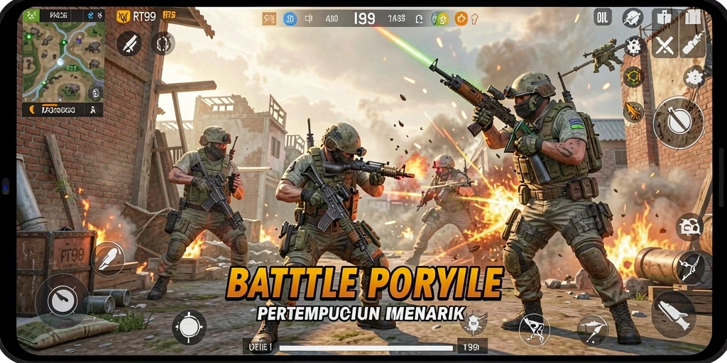 Gameplay intens di RT99 dengan elemen Battle Royale.