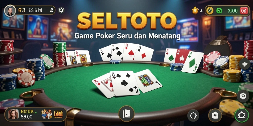 Tangkapan layar utama SELTOTO menampilkan aksi bermain Poker yang intens dan mendebarkan.