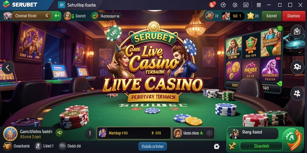 Tampilan gameplay Live Casino SERUBET yang menarik dan interaktif.