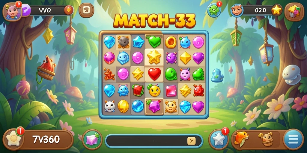 Tangkapan layar gameplay VV62 yang penuh warna dan seru.